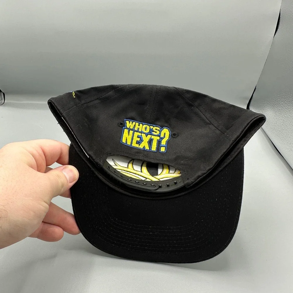 Vintage 1998 WCW Goldberg Hat Racing Champions Snapback Who's Next Tribal Black‎